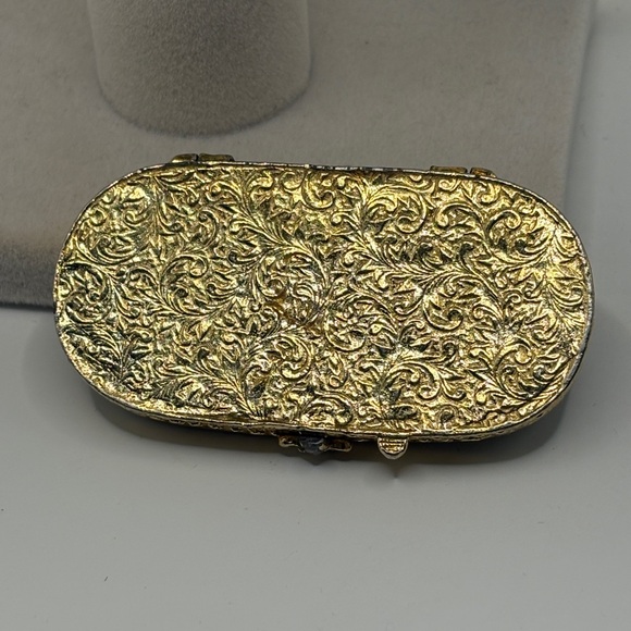 Vintage Estee Lauder Blue Enamel Victorian Couple Cameo Solid Perfume Holder - Picture 5 of 8